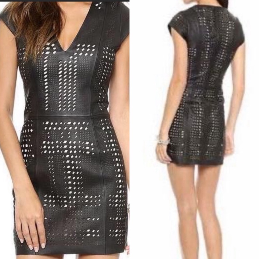 PARKER SERENA LEATHER DRESS